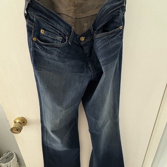 7 For All Mankind Dark Blue Straight Leg Dojo Jeans - sz 29 like new - Picture 3 of 5